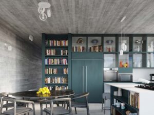 Miniatura 5 - Moderní jídelna se stropním osvětlením – betonový strop