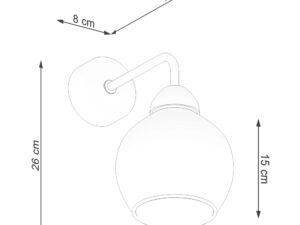 Miniatura 6 - Technický výkres nástěnného svítidla s rozměry – 15 cm šířky