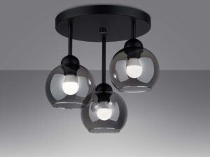 Miniatura 2 - Moderní stropní lampa se třemi stínidly – černá základna