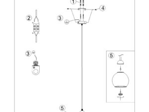 Miniatura 7 - Montážní schéma moderní lampy se třemi stínidly
