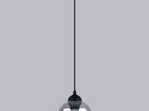 Miniatura 1 - Minimalistická závěsná lampa s kulovým stínidlem – pohled zepředu