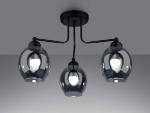 Miniatura 2 - Černé závěsné svítidlo s kulatými stínidly – styl modern classic