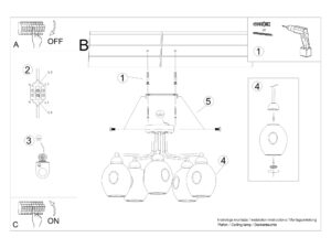 Miniatura 8 - Návod k montáži stropní lampy se třemi stínidly