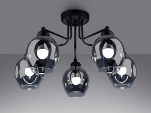 Miniatura 2 - Stropní lampa s dekorativními skleněnými koulemi – 5 světelných zdrojů