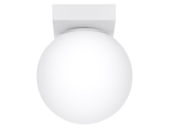 Moderní LED svítidlo s koulí na bílém pozadí