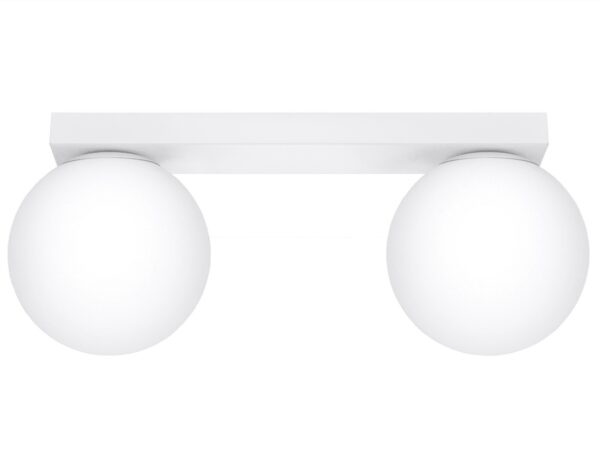 Dvě LED koule na bílém pozadí – čelní pohled