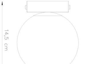 Miniatura 8 - Wymiarowanie lampy z jednou koulí LED – výška 14, 5 cm