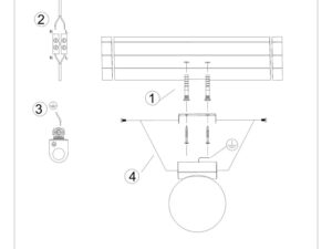 Miniatura 7 - Montážní schéma lampy natynkowej s koulemi
