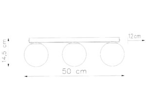 Miniatura 7 - Technický výkres LED z 3 světelnými body – délka 50 cm