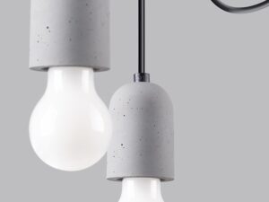 Miniatura 4 - Dvě betonové LED objímky s bílými kulovými žárovkami