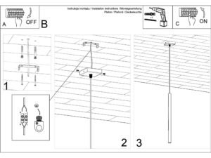Miniatura 9 - Montážní výkres jedné zlaté lampy LED se stropní krytkou