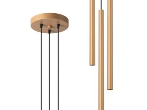 Miniatura 1 - Zlaté lampy LED v uspořádání wertykalnym, pohled na bílém pozadí