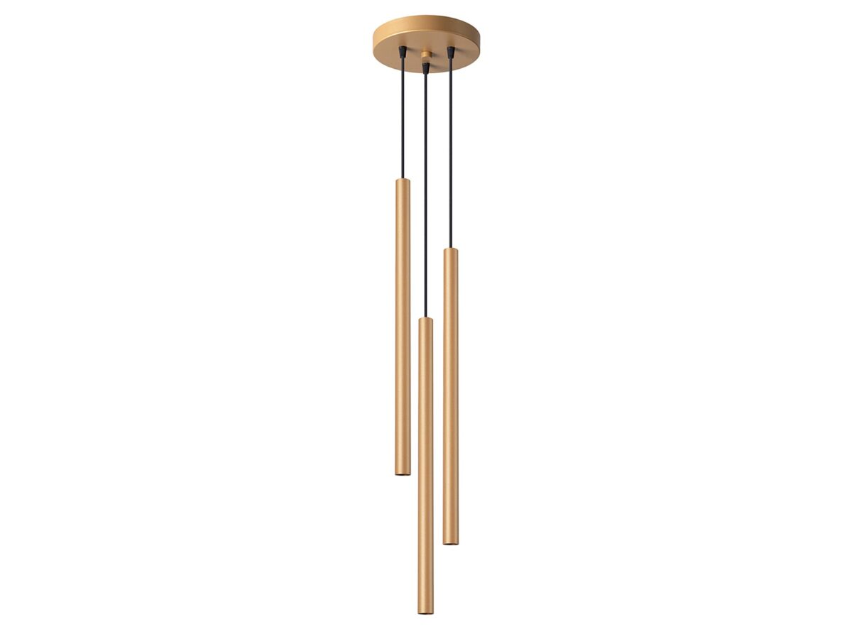 Stylová zlatá závěsná lampa AUREO 3P MASSIMO
