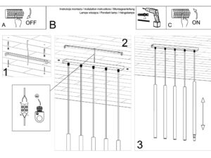Miniatura 6 - Technický výkres montáže lamp LED s pěti body