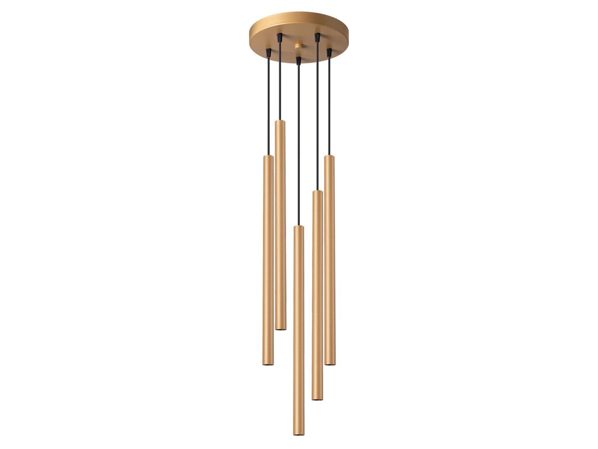 Elegantní zlatá závěsná lampa AUREO 5P FABIANO