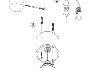 Miniatura 8 - Montážní výkres lampy walcowej LED z mocowaniem sufitowym