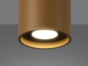 Miniatura 2 - Zlatá stropní LED lampa v cylindrycznej formie a světlým světle
