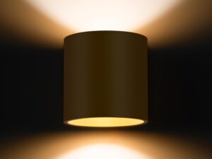 Miniatura 2 - Zlaté válcové LED nástěnné světlo s rozptýleným světlem směrem dolů
