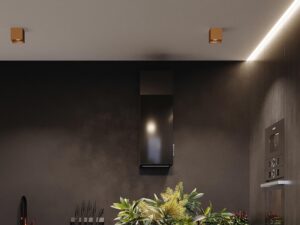 Miniatura 1 - Tmavý interiér s černými kostkovými LED svítidly na stropě
