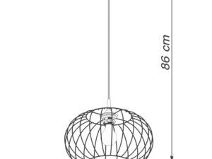 Miniatura 8 - Technický výkres drucianej závěsné lampy, koule o wys. 86 cm