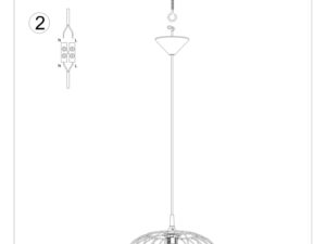 Miniatura 9 - Montážní schéma drucianej stropní lampy z jedním zawiesiem