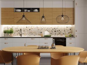Miniatura 6 - Kuchyně se třemi závěsnými lampami v industriálním stylu