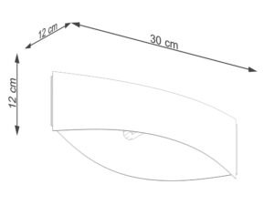 Miniatura 14 - Technické schéma nástěnného svítidla LED o průměru 12 cm a délky 30 cm