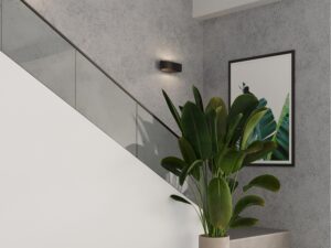 Miniatura 12 - Černé nástěnné LED svítidlo nad schody v moderním interiéru