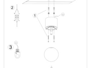 Miniatura 8 - Montážní výkres lampy LED z kulovým stínidlem a základnou