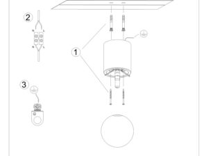 Miniatura 8 - Montážní výkres stropní lampy z kulovým stínidlem