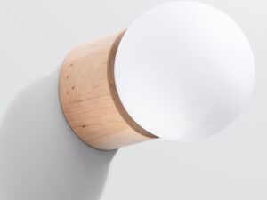 Miniatura 1 - Kulatá LED lampička s přírodním dřevem – pohled shora