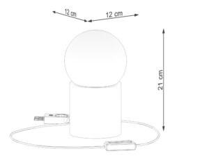 Miniatura 7 - Technický schéma lampičky LED s rozměry 21 × 12 cm