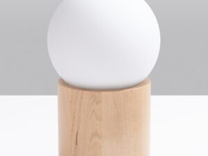 Miniatura 1 - Stolní lampička z přírodního dřeva a bílou koulí