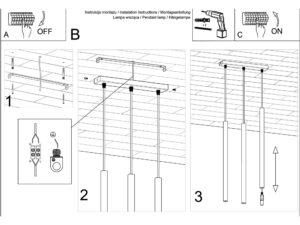Miniatura 9 - Montážní výkres lampy LED se třemi body mocowania