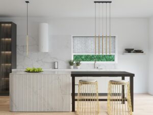 Miniatura 5 - Zlatá tubusová LED lampa nad stolem kuchennym ve stylu modern