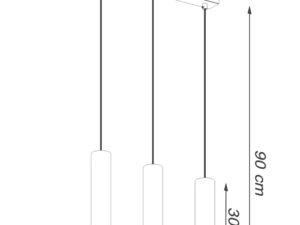 Miniatura 8 - Technický výkres lampy trojité – délka 90 cm