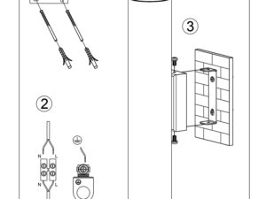 Miniatura 7 - Montážní výkres zlaté nástěnné lampy typu tubus