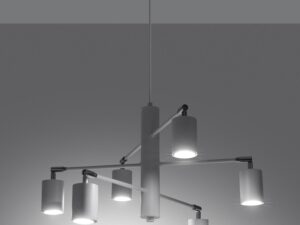 Miniatura 3 - Moderní bílá stropní LED lampa se šesti světelnými zdroji