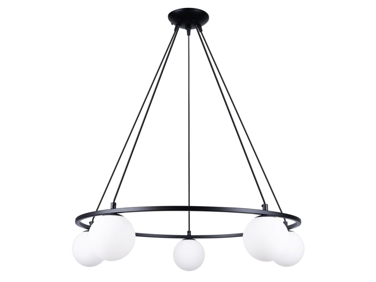 Černý lustr YOLA 5 Loftový 5x8W LED G9