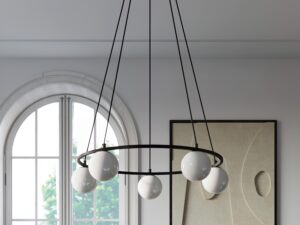 Miniatura 6 - Moderní závěsná lampa se třemi bílými stínidly