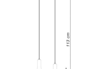Miniatura 8 - Wymiar technický lampy se třemi betonowymi stínidly LED