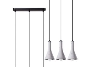 Miniatura 1 - Trojitá stropní LED lampa s černým zawiesiem a betonem