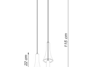 Miniatura 8 - Technický výkres závěsné lampy z stínidlem betonowym, výška 115 cm