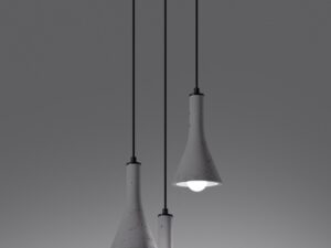 Miniatura 3 - Tři betonové závěsné lampy LED v moderním interiéru