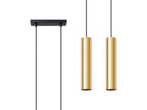Miniatura 1 - Designová lampa se dvěma zlatými tubami a černou lištou