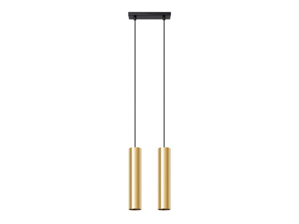 Závěsná LED lampa se dvěma cylindrami zlatými, glamour styl