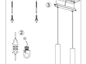 Miniatura 9 - Montážní výkres zlatých lamp závěsných z cylindrycznym stínidlem
