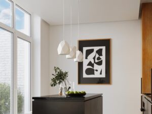Miniatura 6 - Aranžmá kuchyně s bílými lampami a černými akcenty