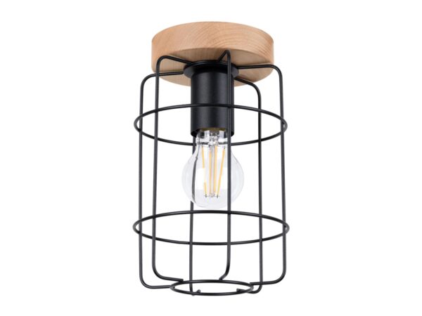 Stropní lampa ve stylu loftovém z drucianym stínidlem