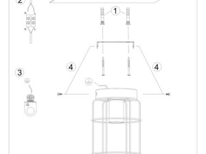 Miniatura 8 - Detail na kovové klosze stropní lampy z dřevem